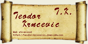 Teodor Krnčević vizit kartica